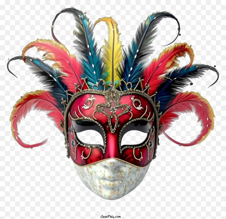 Máscara De Carnaval Multicolor，Máscara Roja Y Azul PNG