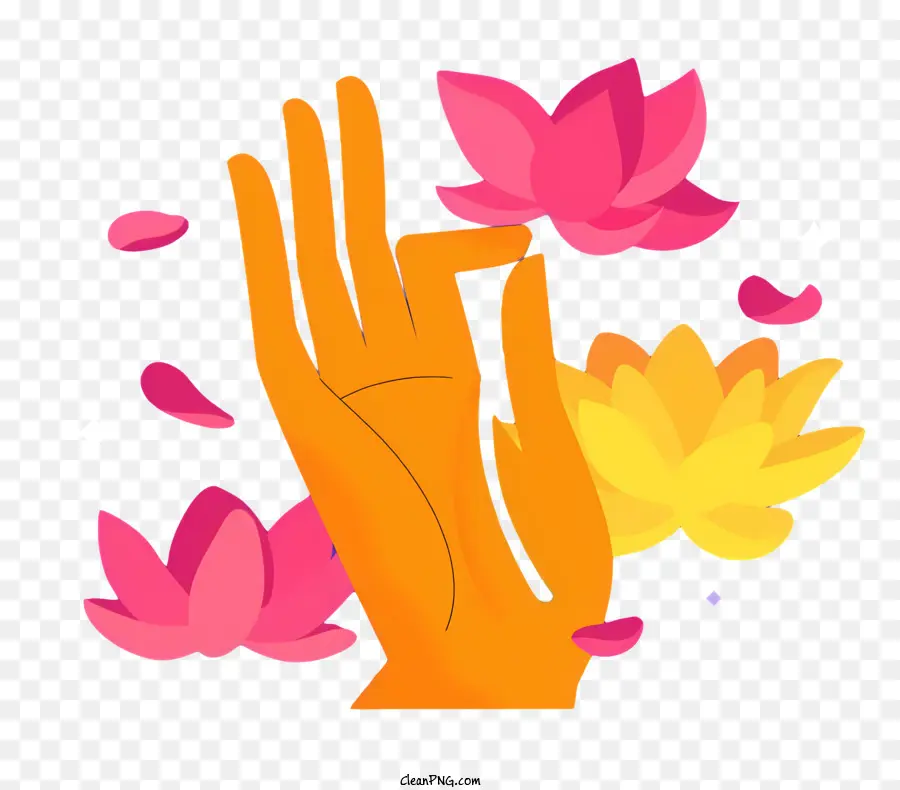 Bodhi Día，Mano Con Flor PNG