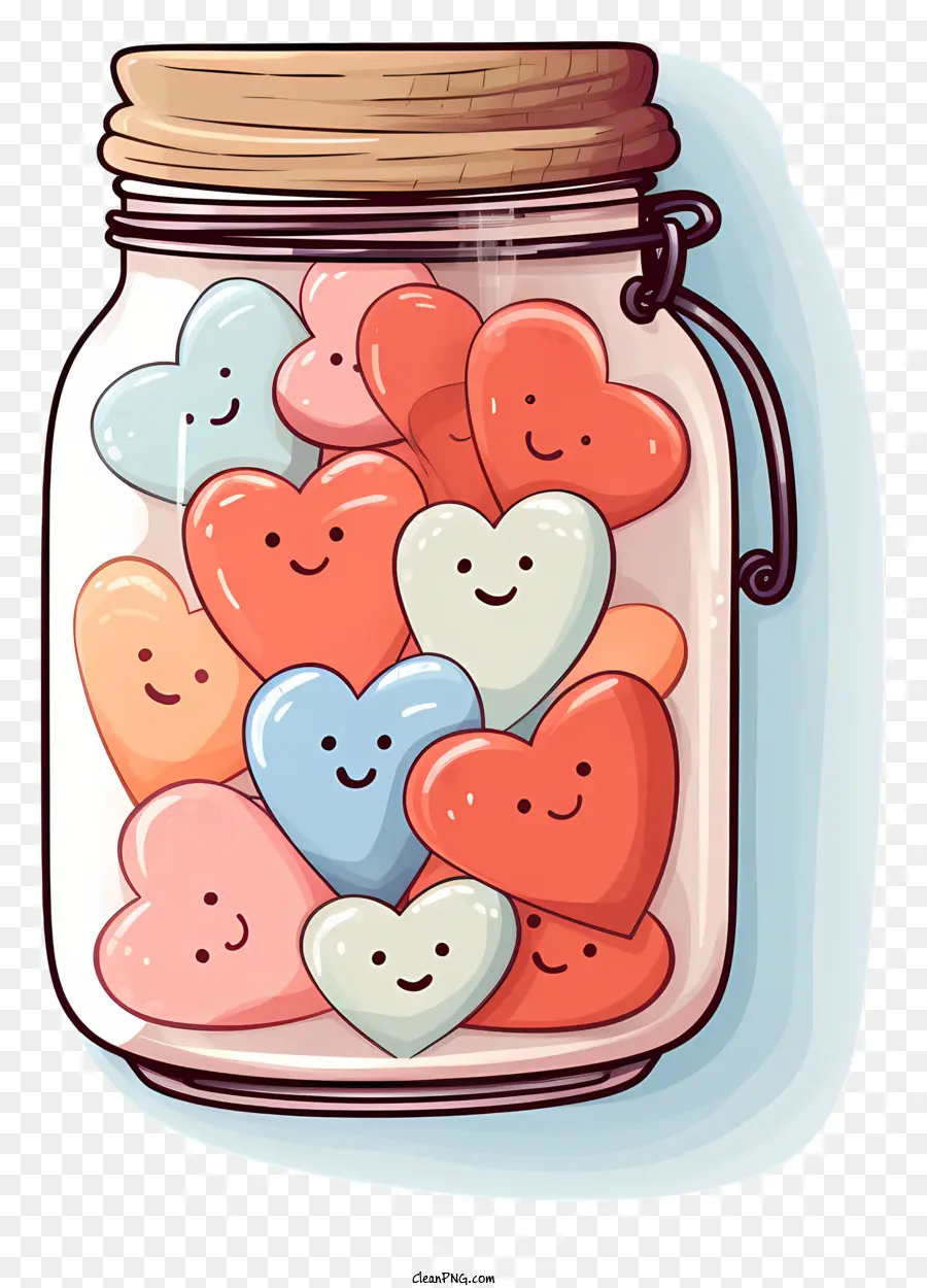 Jar Mason，Dulces En Forma De Corazón PNG