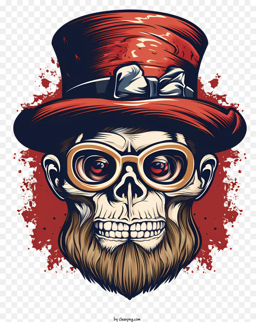 Cráneo Retro En Vector De Panamá，Calavera Con Sombrero Y Gafas De Sol PNG