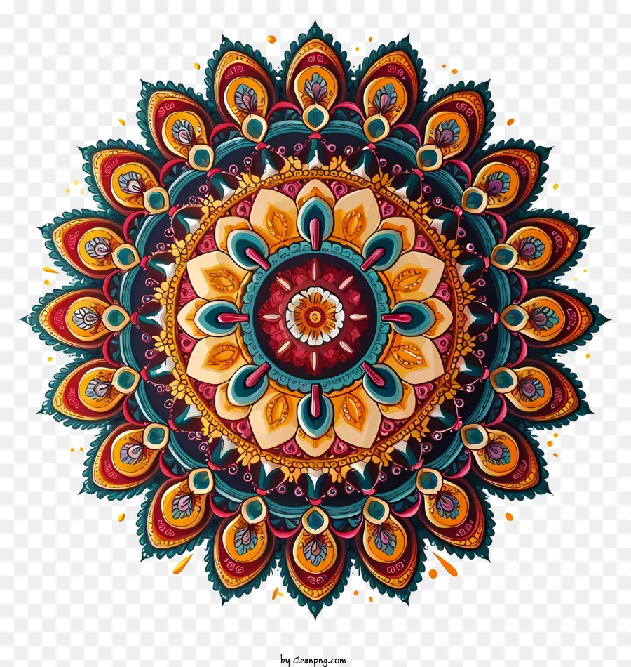 Mandala，Mándala Colorida PNG