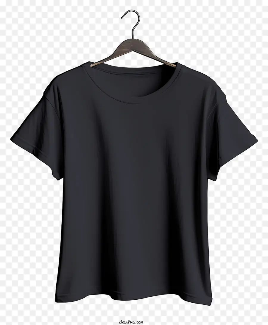 Camiseta Negra De Estilo Realista En Percha De Tela，Camiseta Blanca PNG