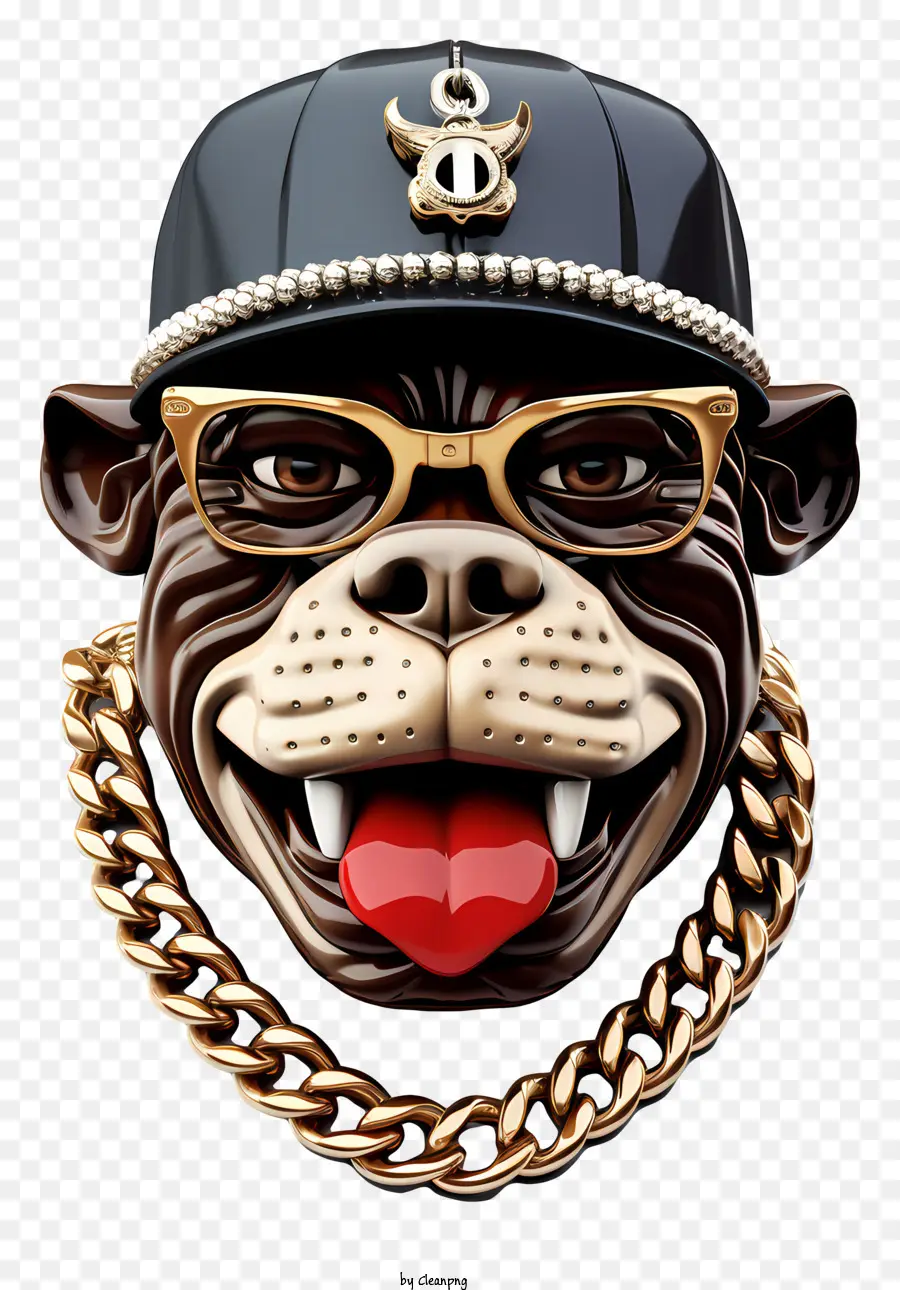 Bulldog Con Sombrero Y Collar De Cadena，Gorila PNG