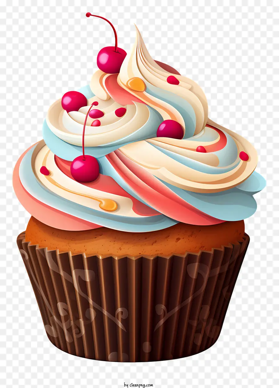 Cupcake De Pinturas Multicolores，Magdalena PNG