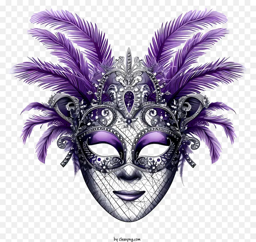 Máscara De Carnaval De Estilo Doodle，Mujer PNG