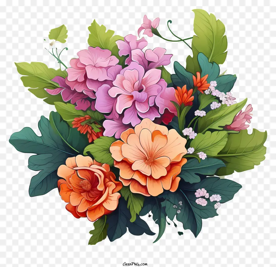 Pinturas Multicolores Bouquet De Primavera，Ramo PNG