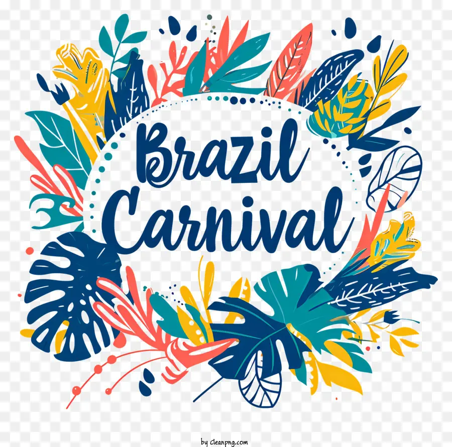 El Carnaval De Brasil，Diseño Floral Azul Y Amarillo PNG