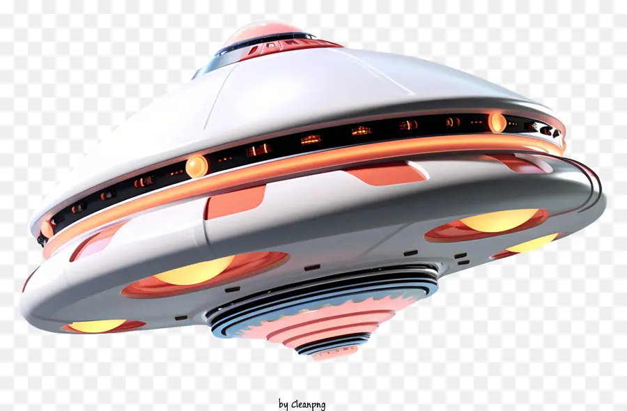 Nave Espacial Ovni Realista Estilo 3d，Ovni PNG