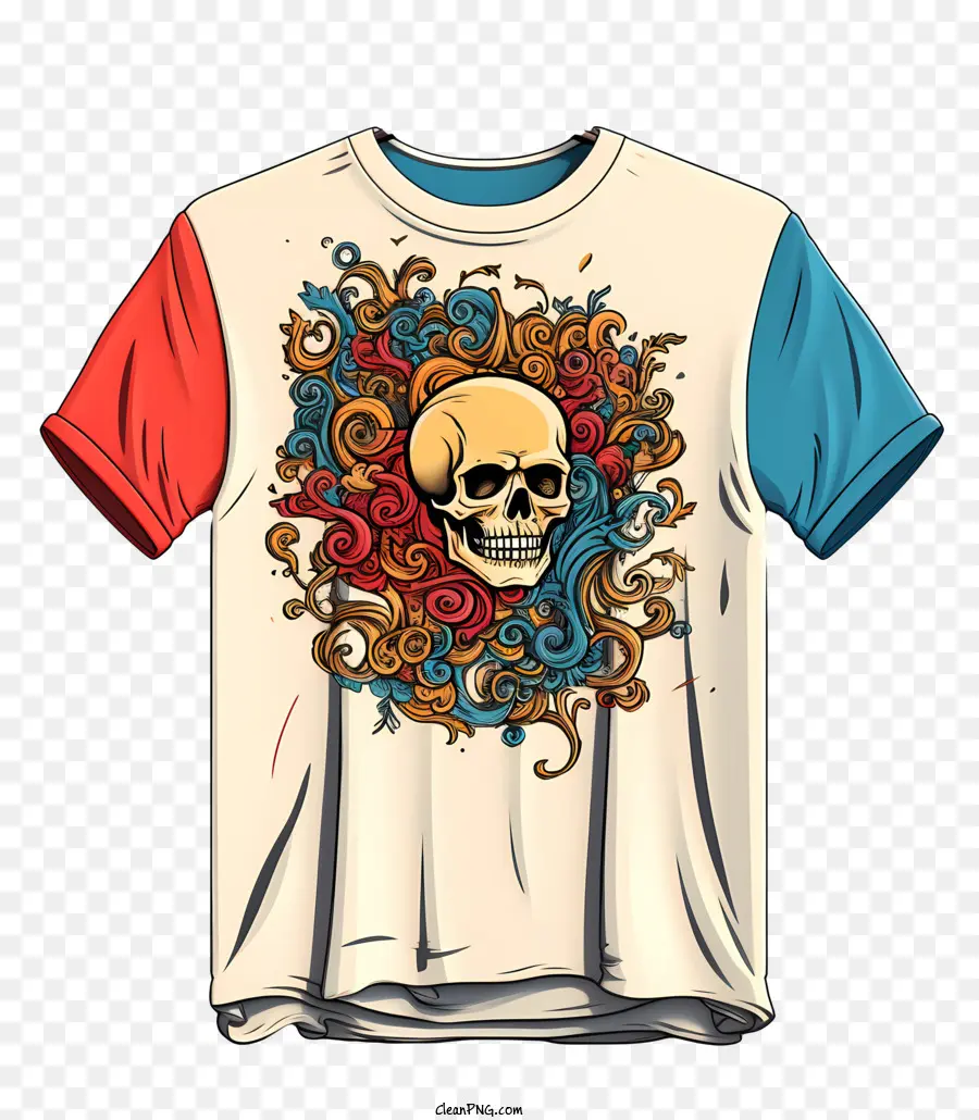 Camiseta Estilo Dibujado A Mano，Camiseta Calavera PNG