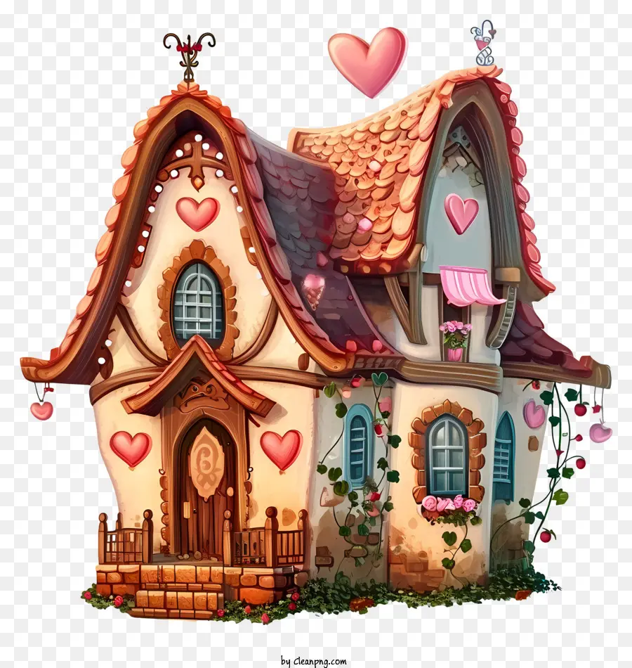 Al Estilo De La Ilustración Romántica，Casa De San Valentín PNG