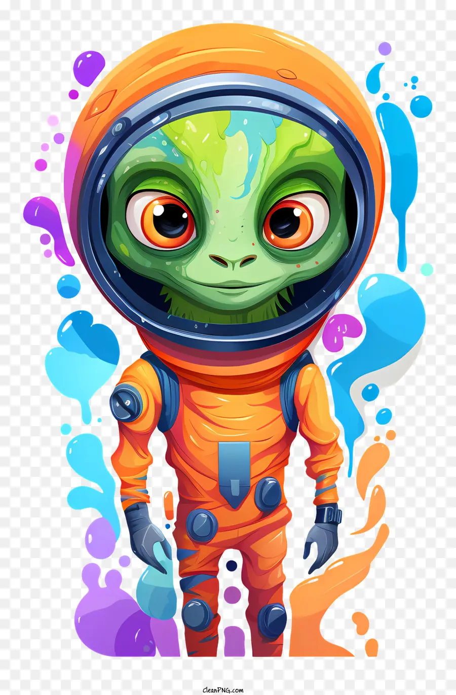 Pinturas Multicolores Mascota Alienígena，Personaje De Dibujos Animados PNG