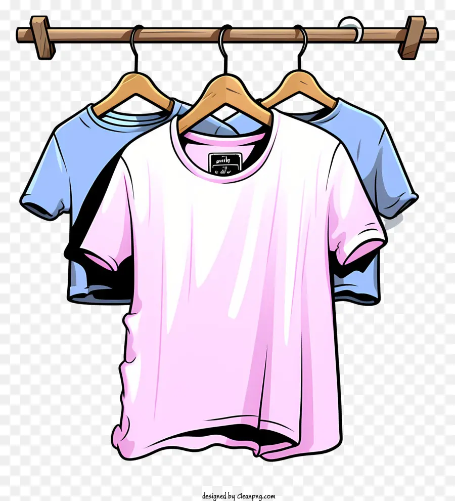 Camiseta De Estilo De Boceto En Colgadora De Telas，Camisas Rosadas PNG