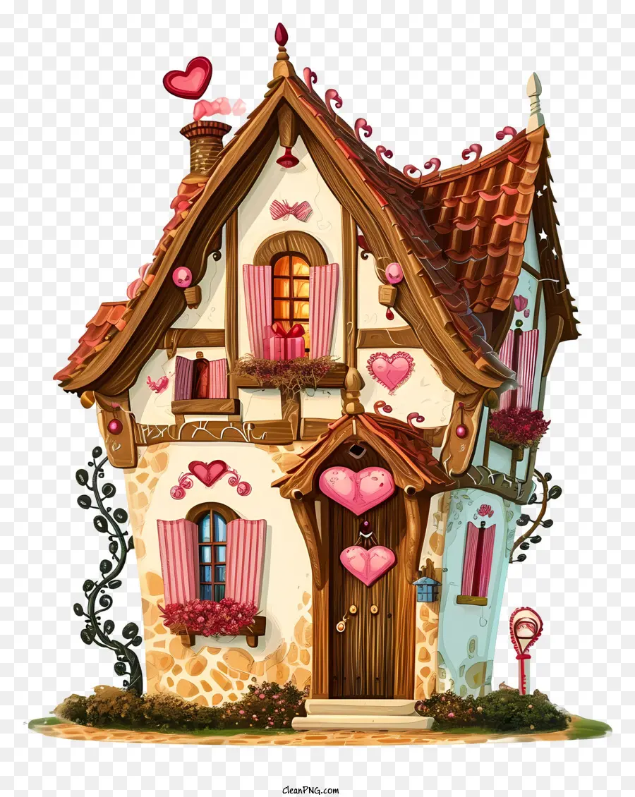 Al Estilo De Una Ilustración Romántica，Linda Casa PNG