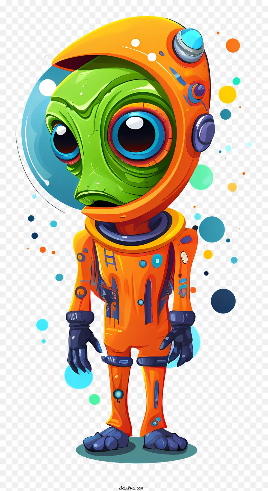 Pinturas Multicolores Mascota Alienígena，Extraterrestre Verde PNG