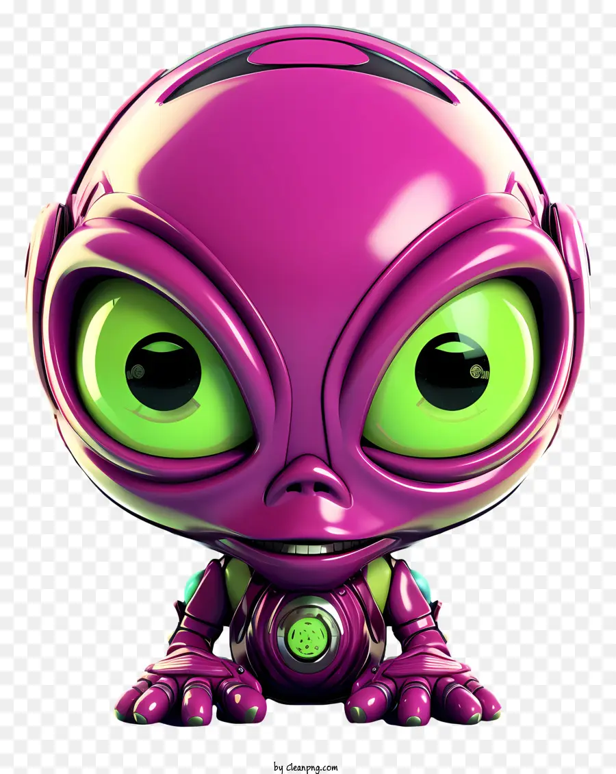 Lindo Alienígena Verde Con Un Ojo，Render 3d PNG