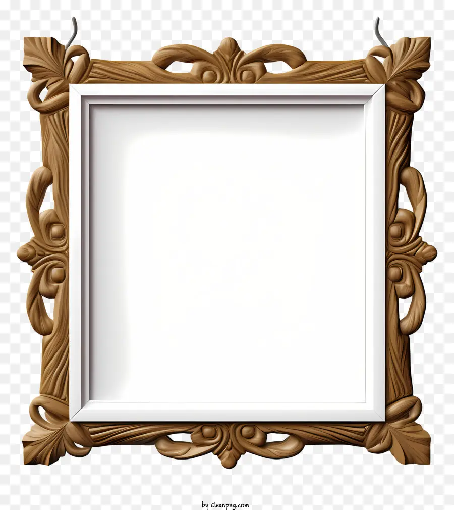 Marco De Fotos Realista，Wooden Frame PNG