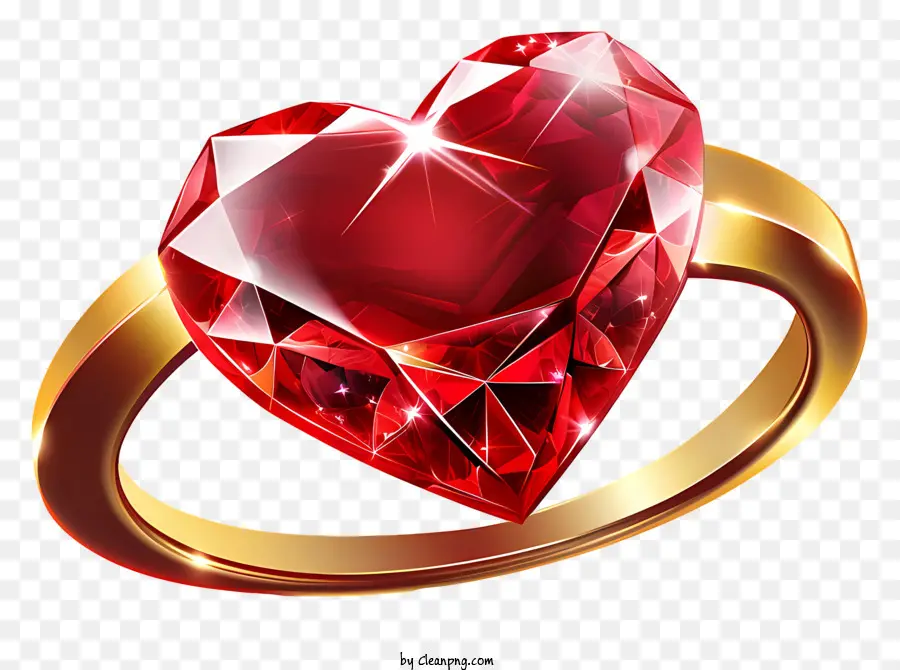 San Valentín Elementos，Piedra Preciosa En Forma De Corazón Rojo PNG