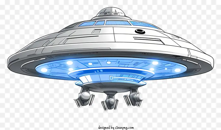 Nave Espacial Ovni Estilo Boceto，Ovni PNG