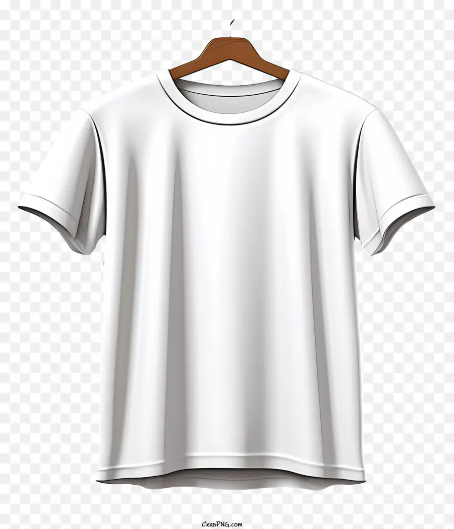 Camiseta De Estilo Plano Sobre Perchera De Tela，El Blanco De La Camiseta De La PNG
