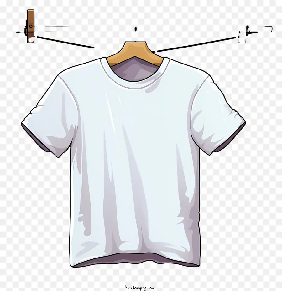 Camiseta Estilo Boceto En Percha De Tela，Camiseta Blanca PNG