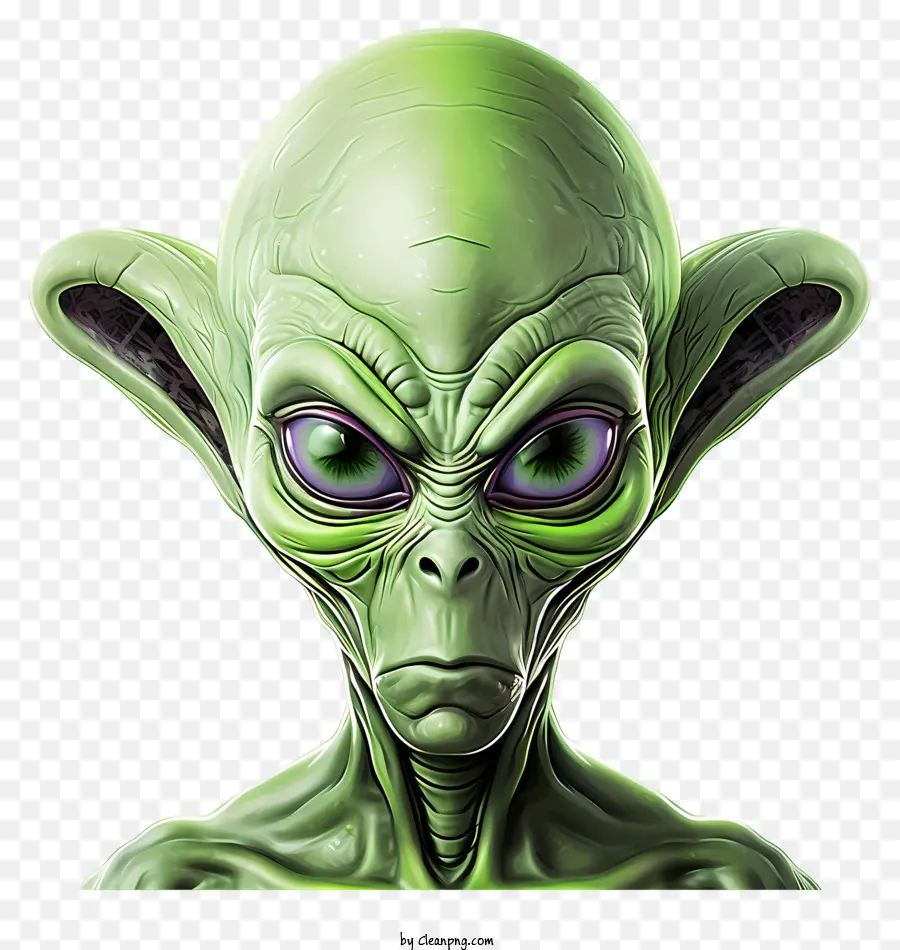 Cabeza De Alien，Extraterrestre Verde PNG