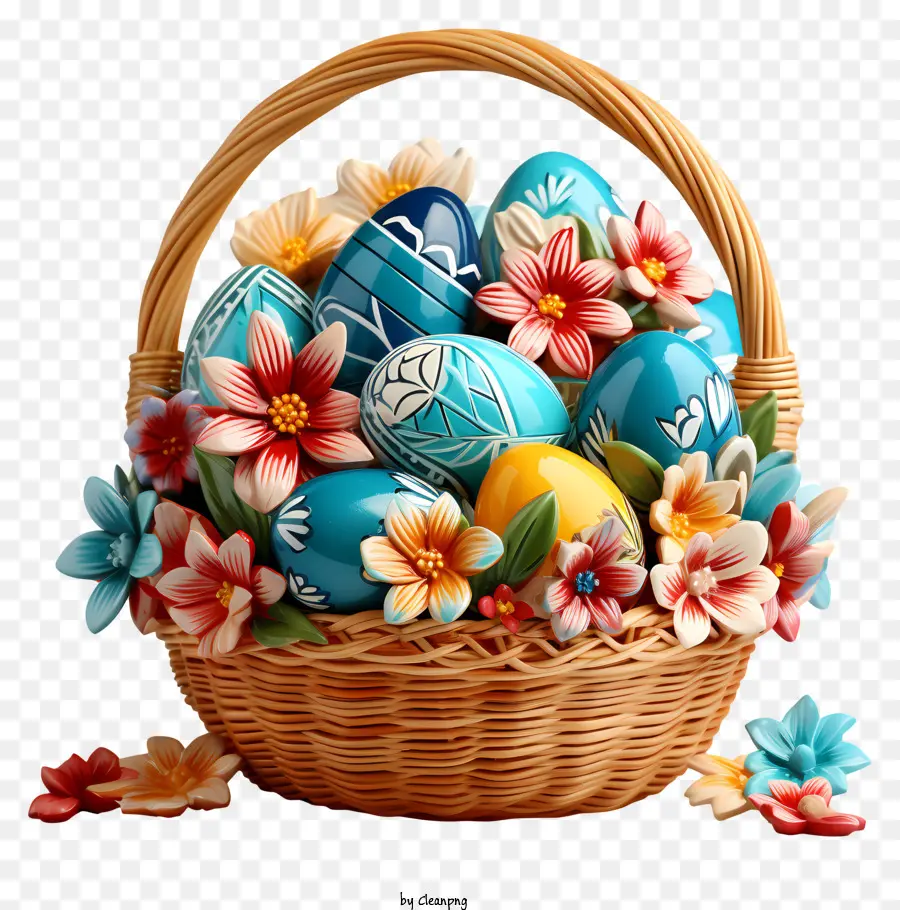 Huevo De Pascua，Canasta Tejida PNG