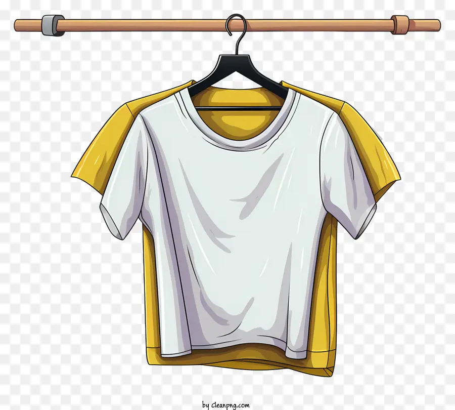 Camiseta De Estilo De Boceto En Colgadora De Telas，El Blanco De La Camiseta De La PNG