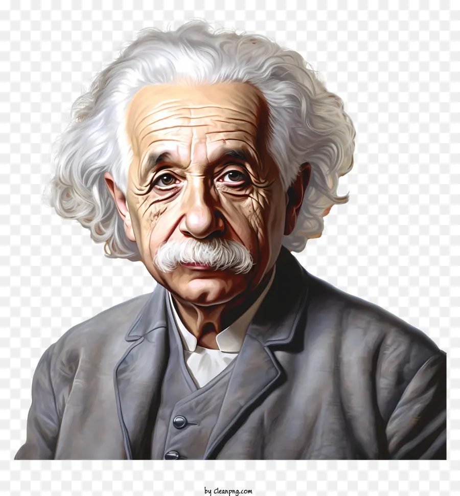 Estilo Realista Albert Einstein Retrato，Hombre Mayor PNG