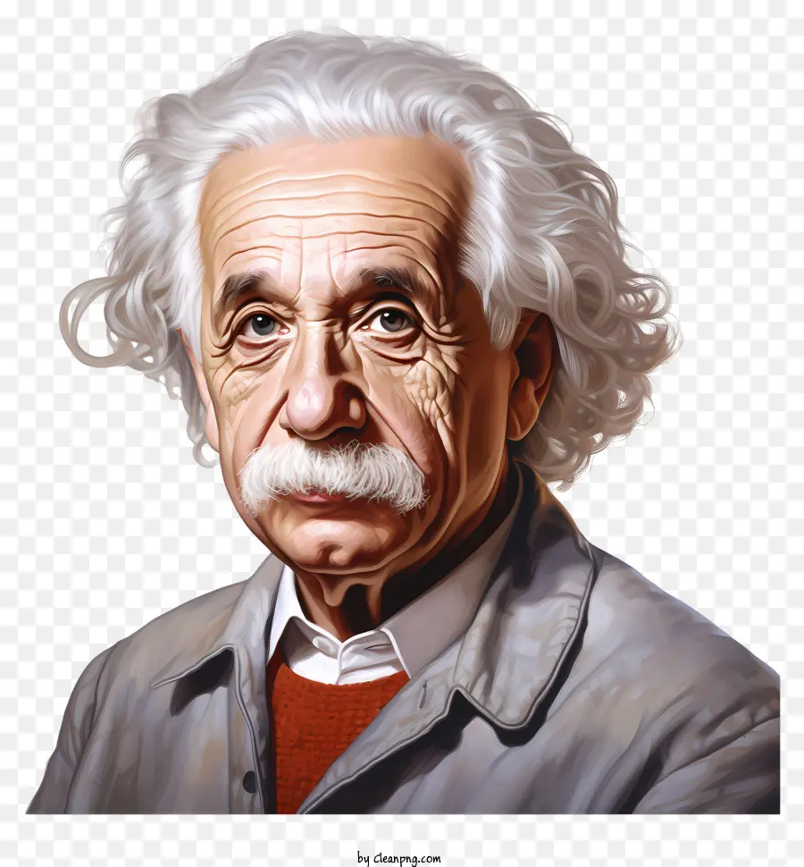 Estilo Realista Albert Einstein Retrato，Pintura Al óleo PNG