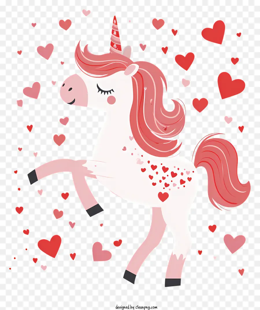 Unicornio De San Valentín，Lindo Unicornio Rosa PNG