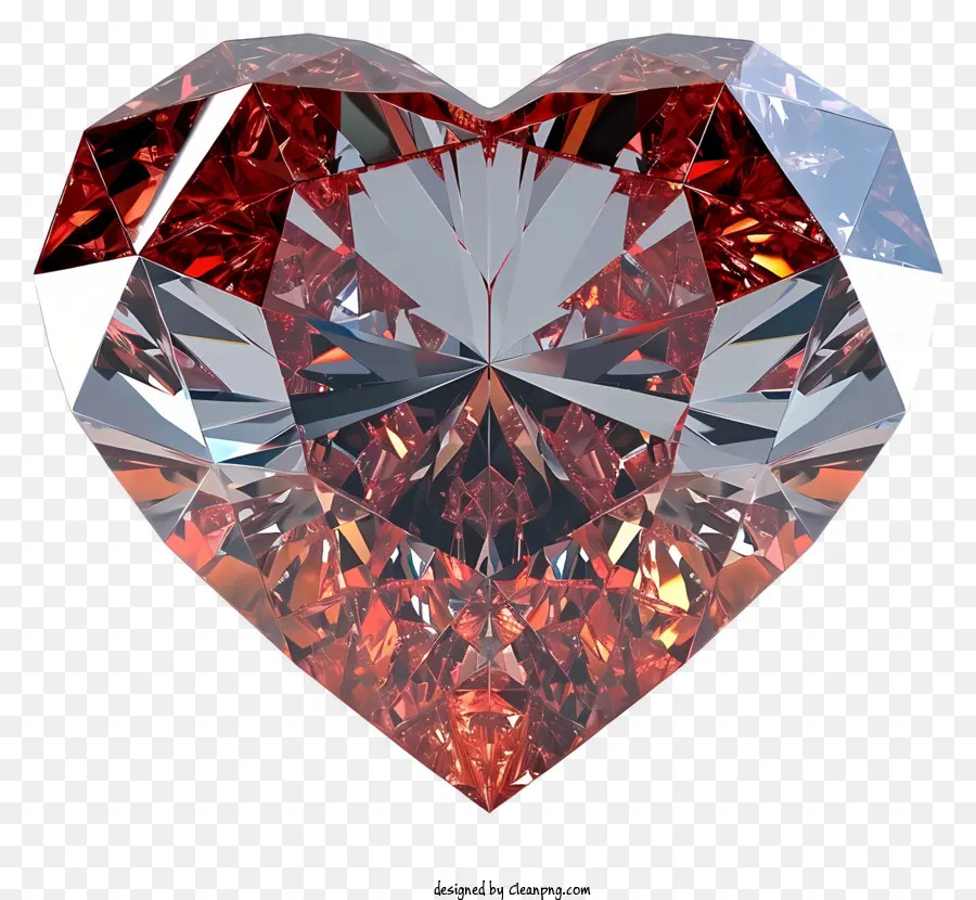 Diamante Realista 3d Valentine Heart Diamond，Red Diamond PNG