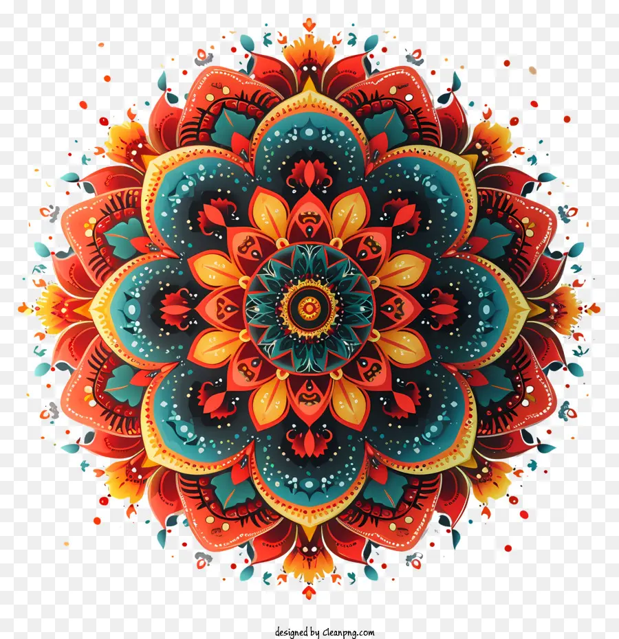 Mandala，Mándala Colorida PNG