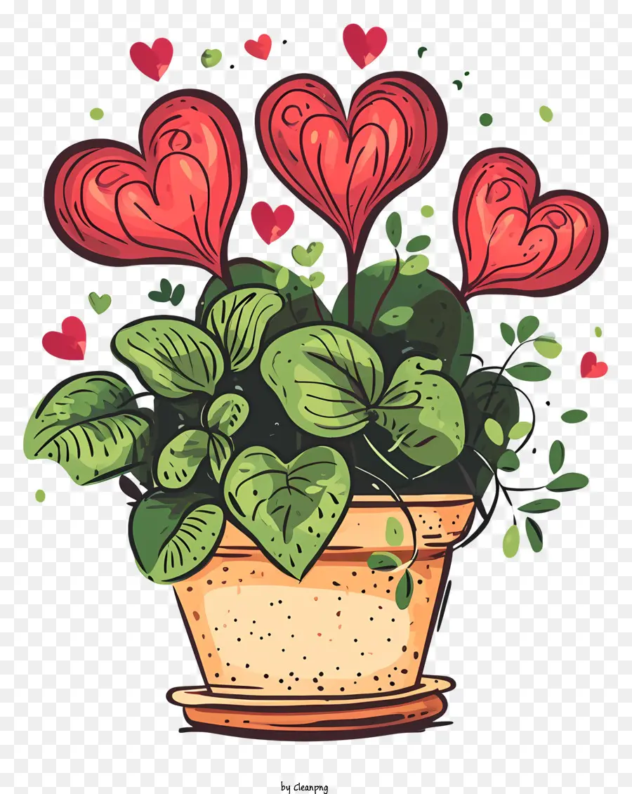 Doodle Valentine Plant，Planta En Maceta PNG