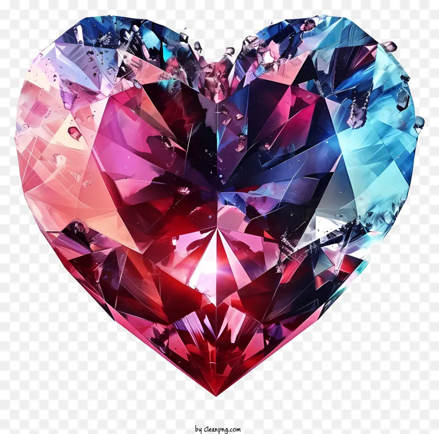 Acuarela Valentine Heart Diamond，Corazón PNG