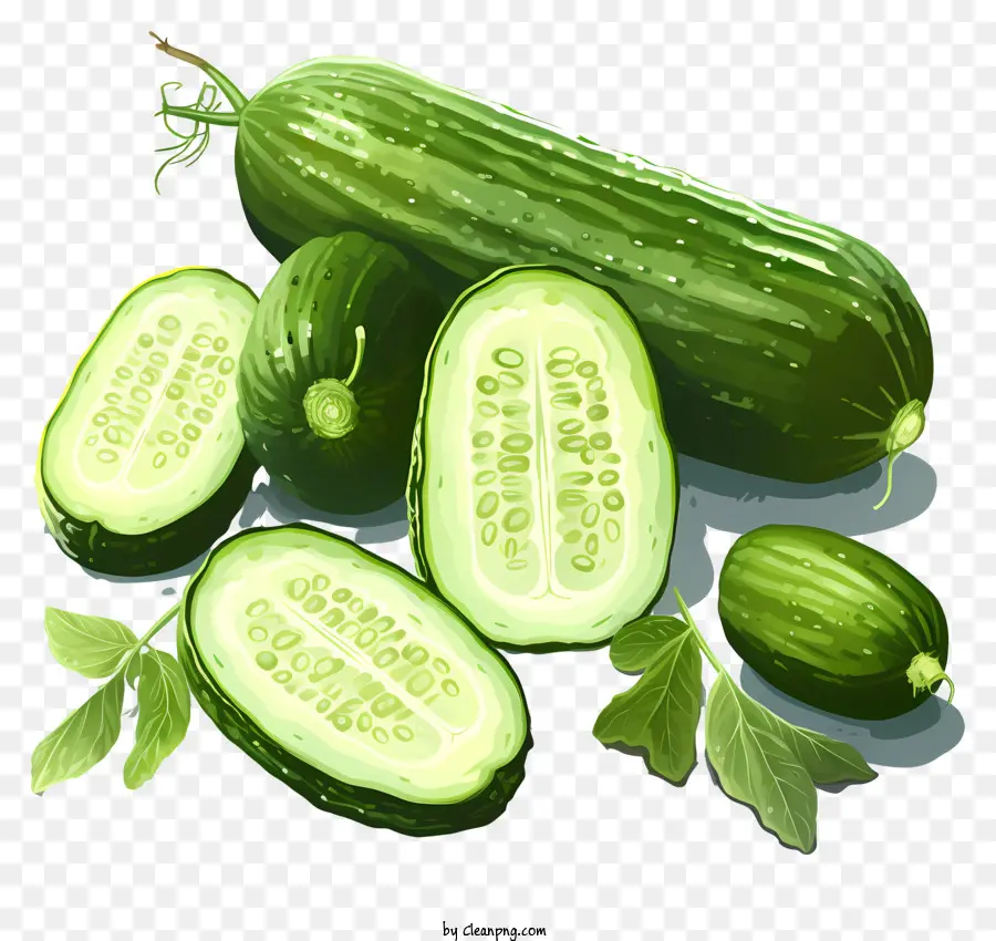 Pepino Estilo Boceto，Pepinos PNG