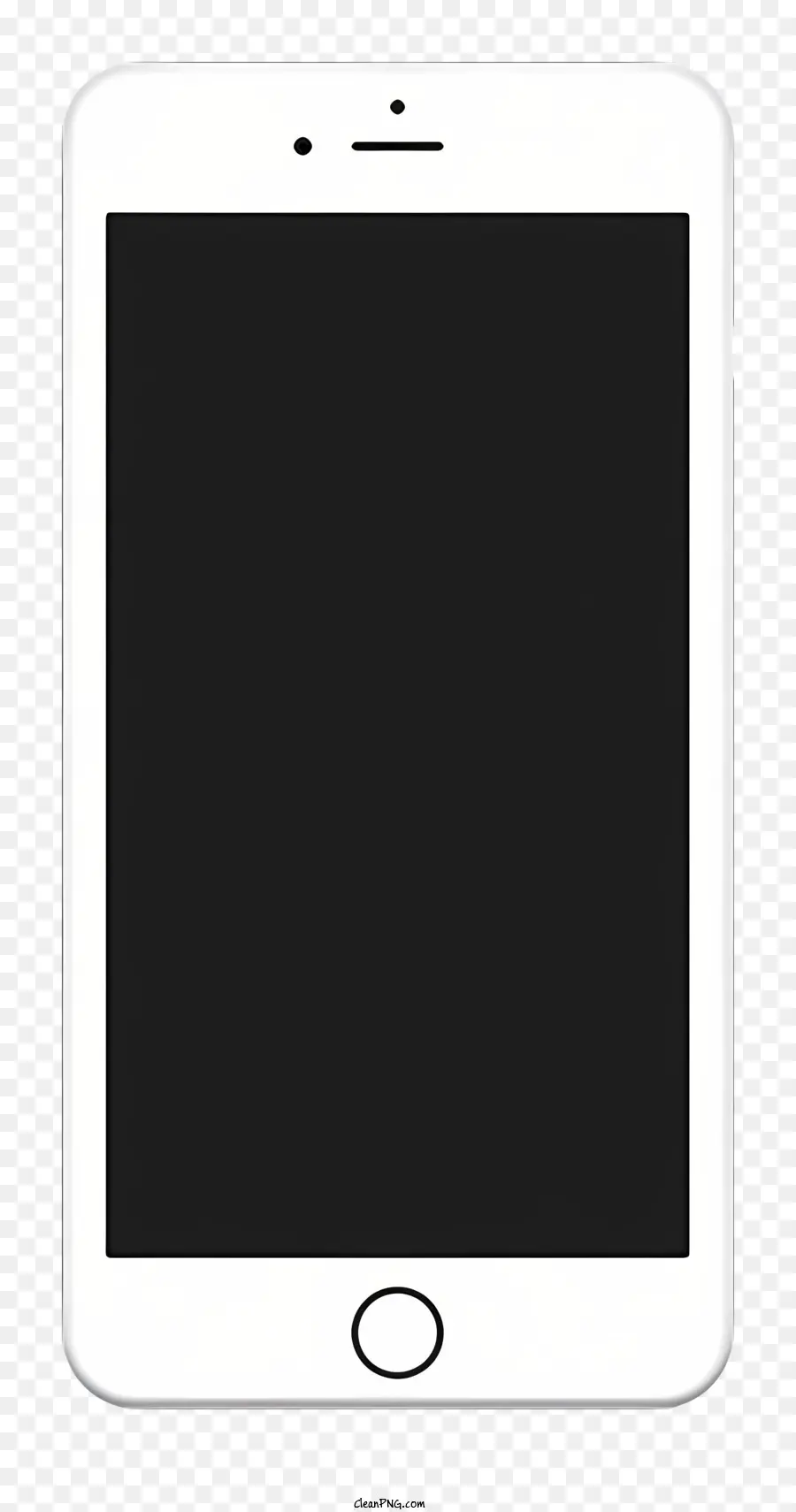 Blanco Smartphone，Pantalla En Negro PNG