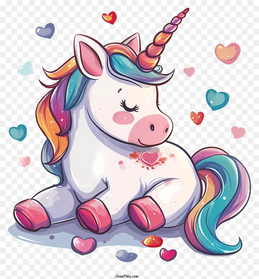 Unicornio De San Valentín，Lindo Unicornio PNG