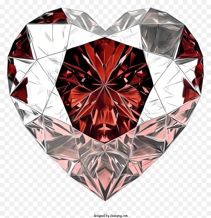 Diamante De Valentine Heart Dibujado A Mano，Piedra Preciosa PNG