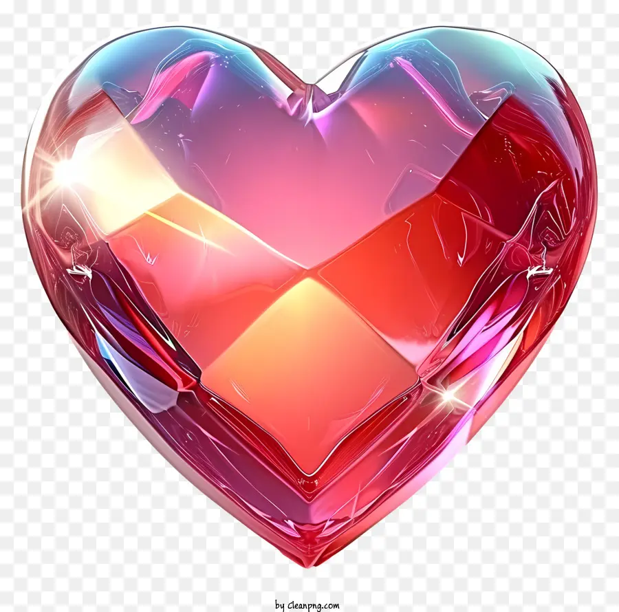 Cartoon Valentine Heart Diamond，Cristal PNG