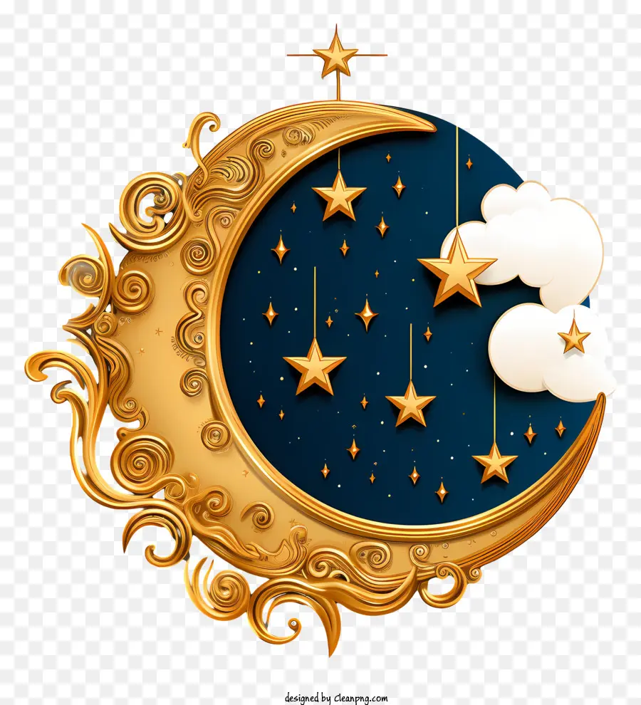 Luna Y Estrella Doradas，Luna PNG