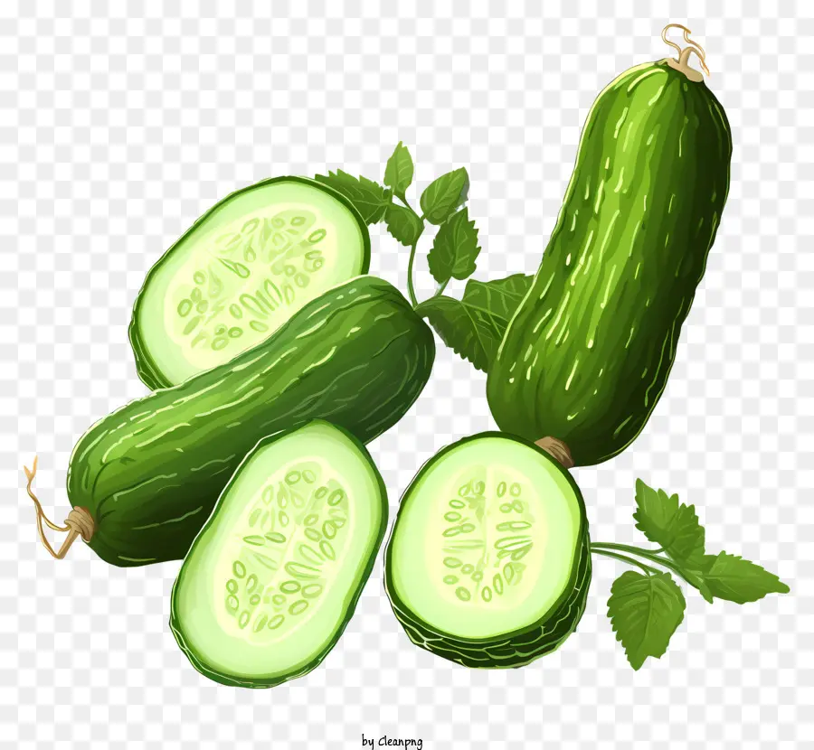 Pepino Estilo Boceto，Pepinos Verdes PNG