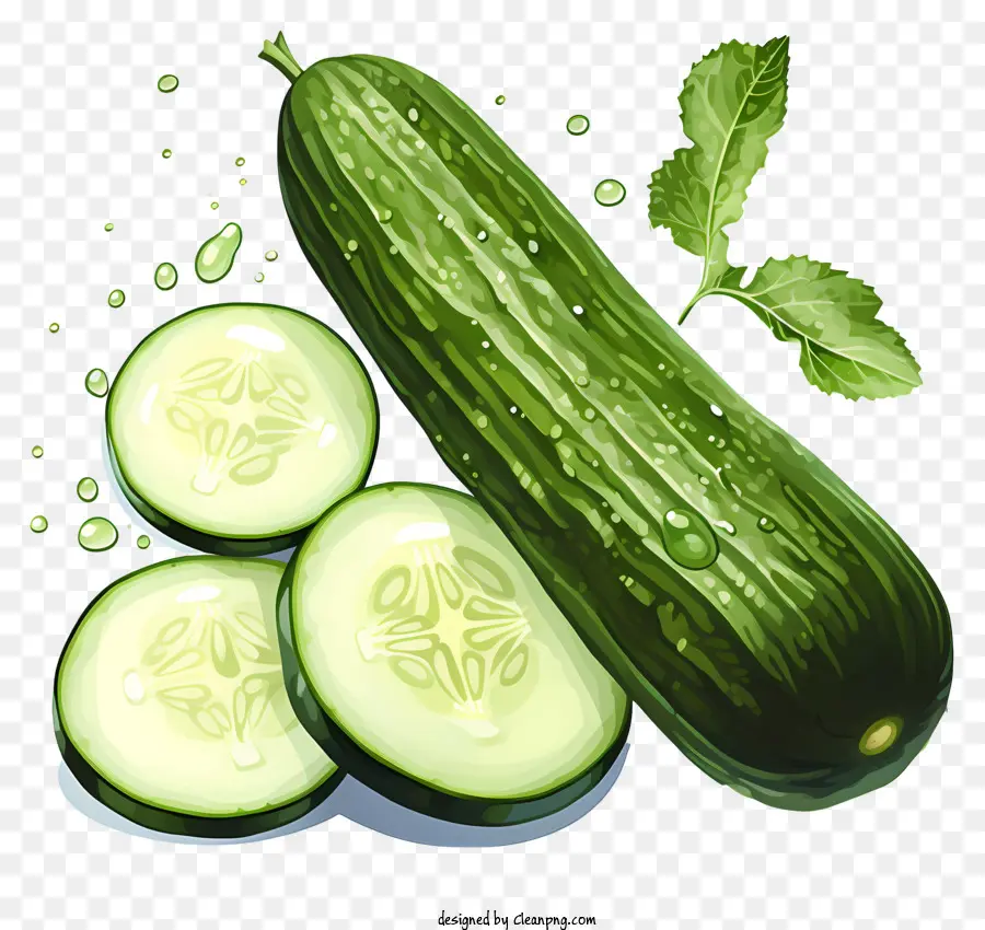 Acuarela De Pepino，Pepino PNG