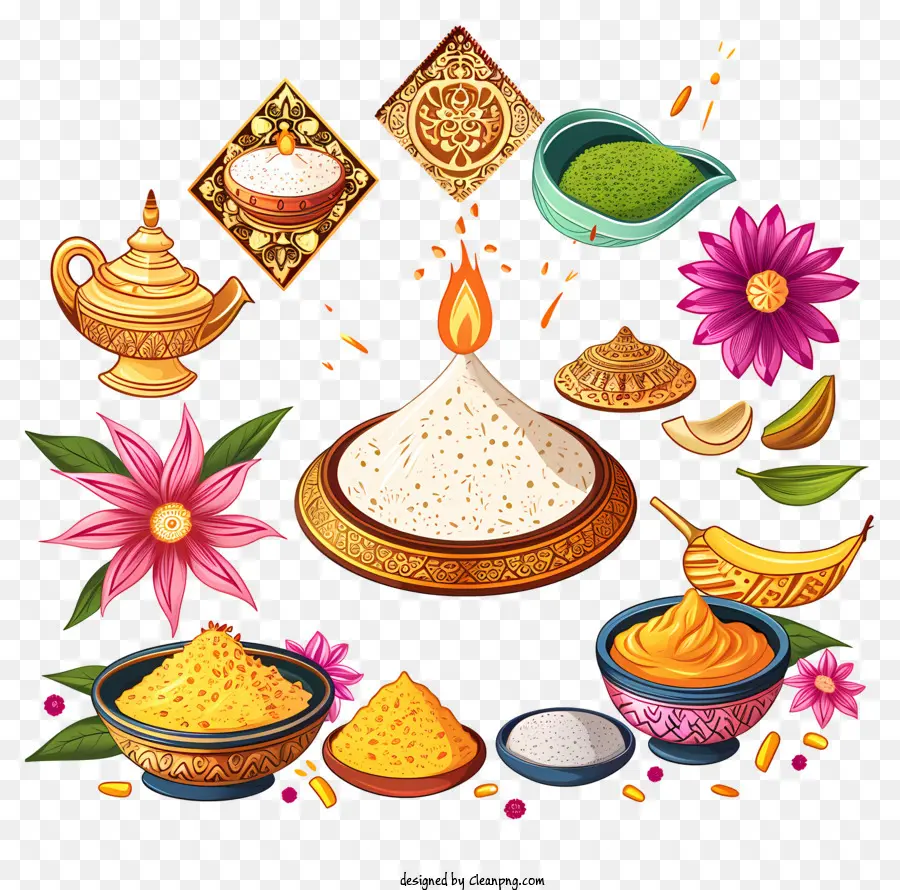 Elemento Makar Sankranti，Comida India Tradicional PNG