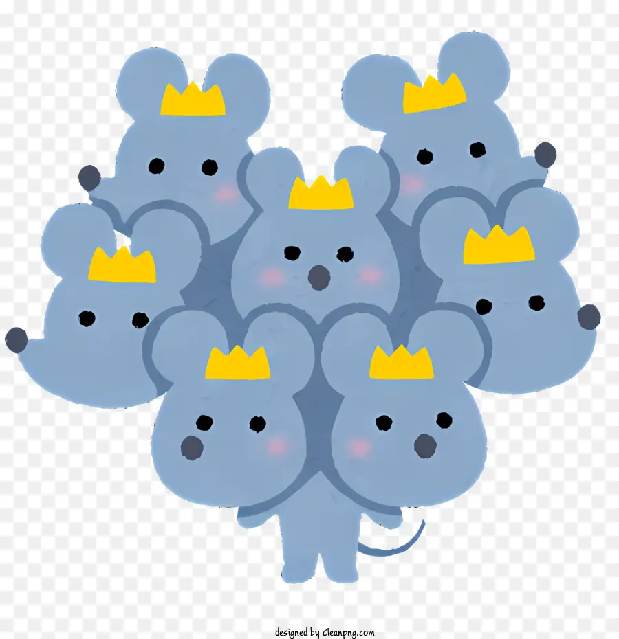 Ratones Azules，Ratones Con Coronas PNG