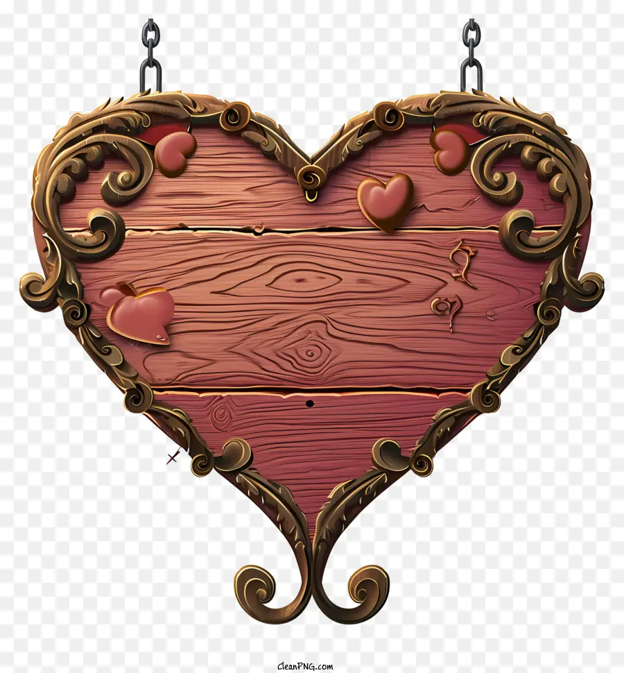 Icono De Tablero De Signo De San Valentín，Placa Del Corazón De Madera PNG