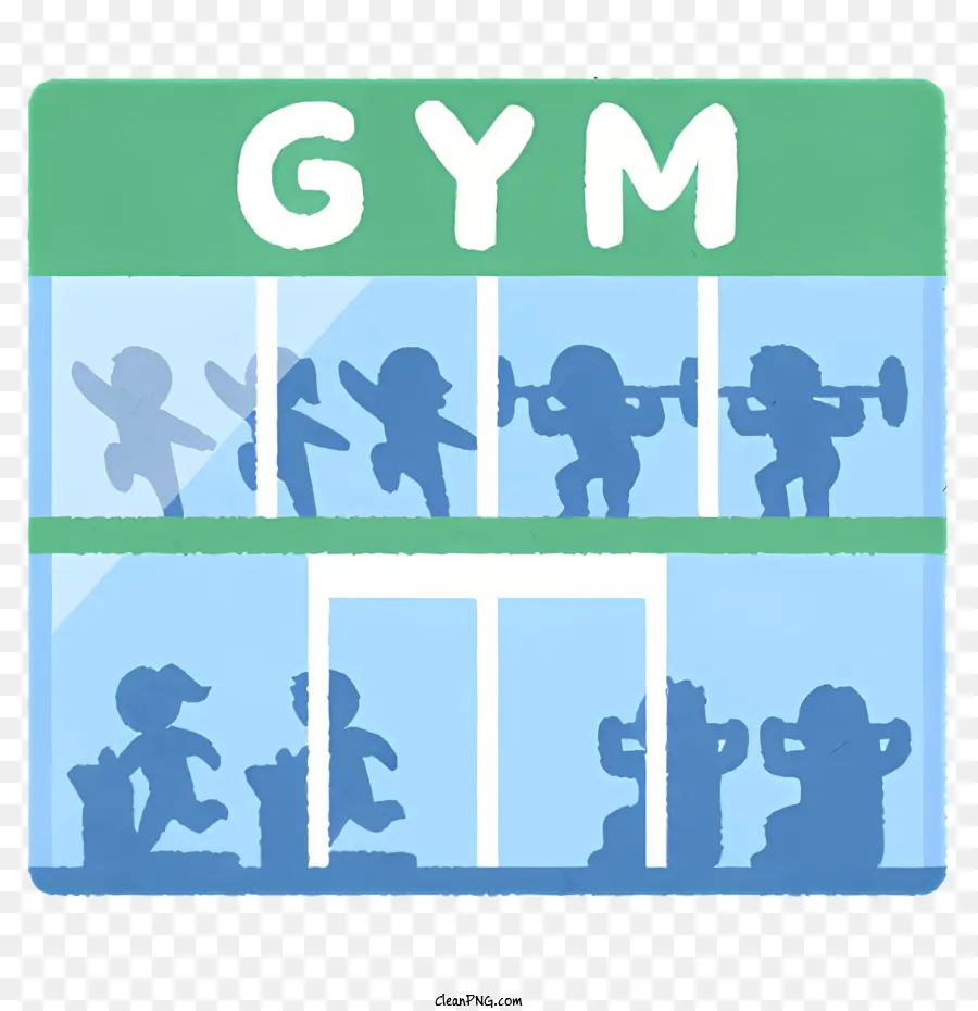 Gimnasio Edificio，Ventana De Vidrio PNG