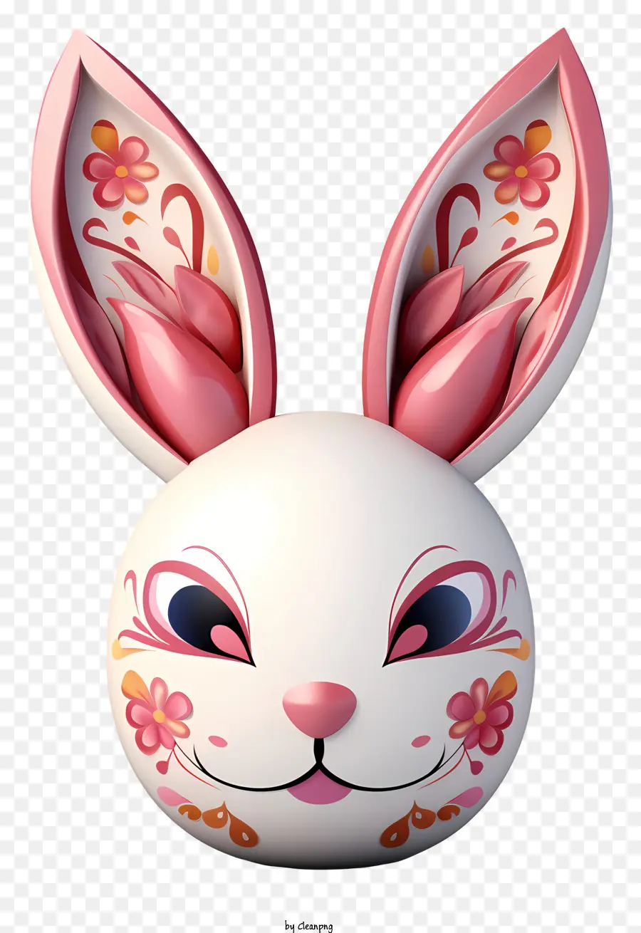 Orejas De Conejito Con Huevo De Pascua，Conejito Blanco PNG