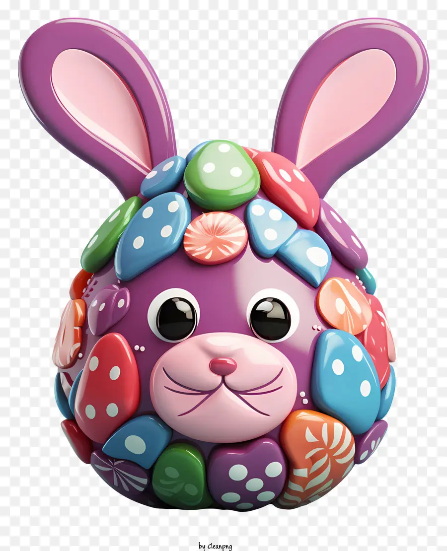 Orejas De Conejito Con Huevo De Pascua，Cabeza De Conejito De Plástico PNG