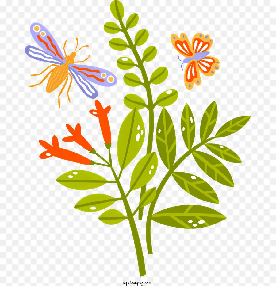 Primavera，Mariposas Y Flores PNG