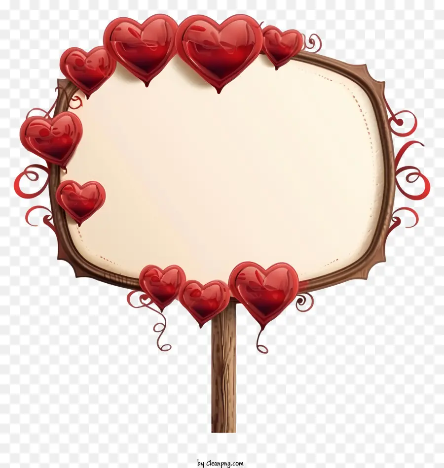 Tablero De Letreros De San Valentín Realista，Wooden Sign PNG